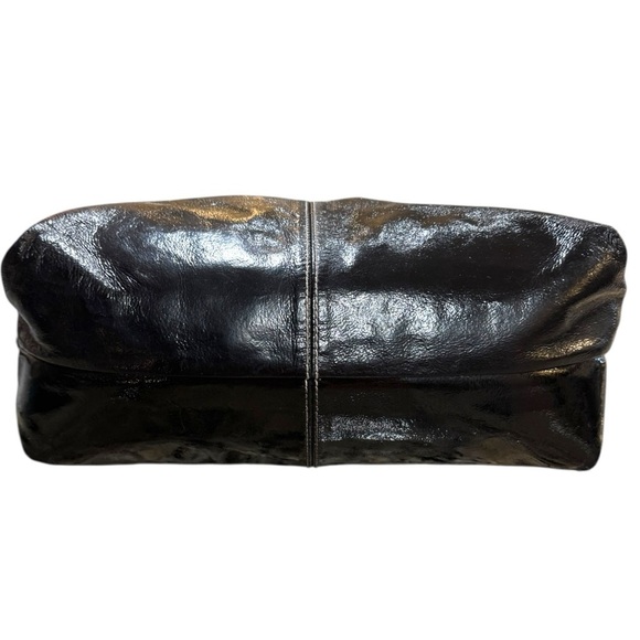 Dooney & Bourke Black Patent Leather Hobo Bag – Zip Pocket Slouch Style - Picture 3 of 16